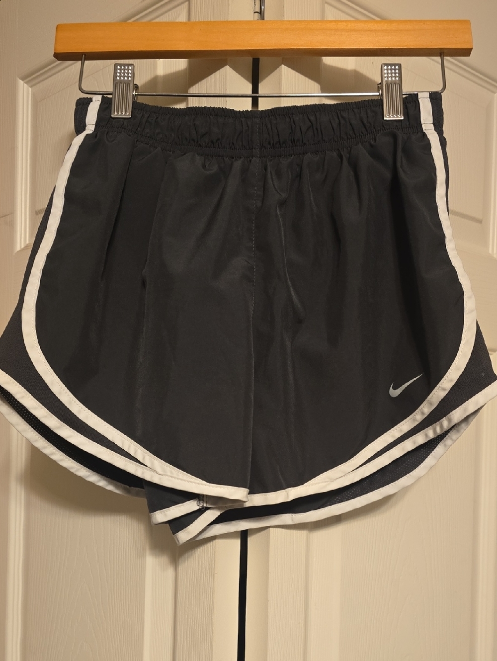 Nike Women’s Black Athletic Shorts with White Piping